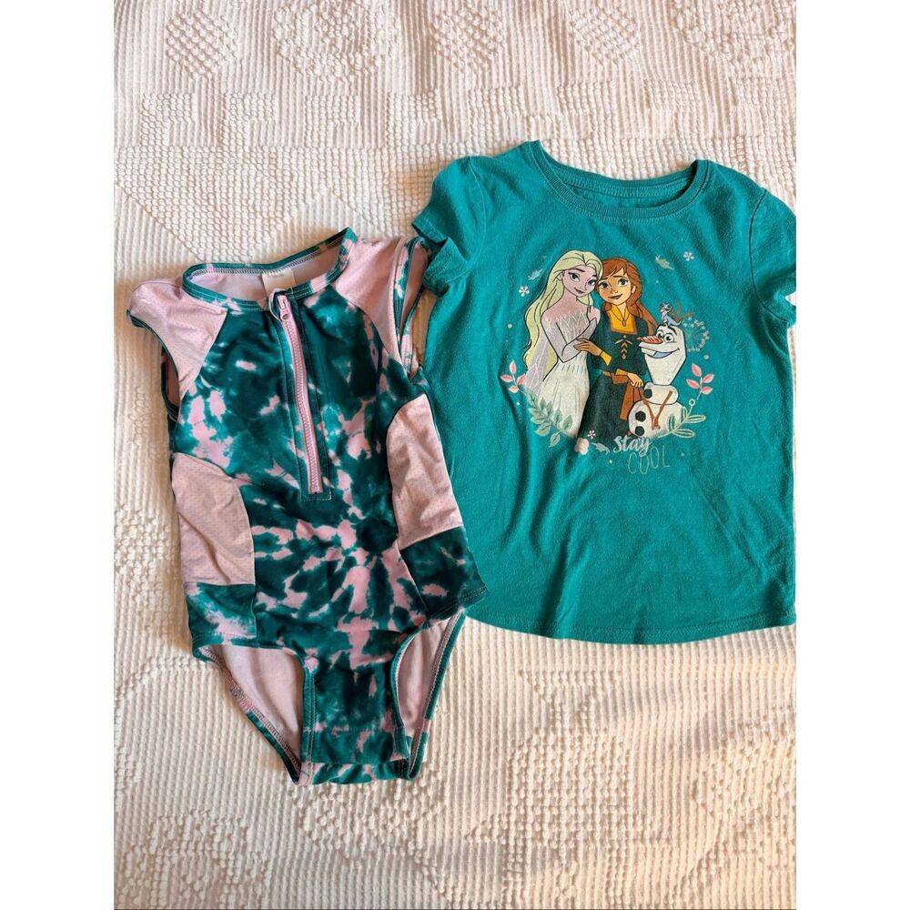 Toddler Girl 2T Swim & Tee Bundle Frozen